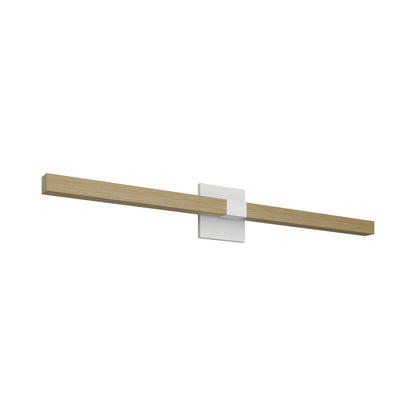 Tie Stix 4SQ Adjustable 2-Light LED Wood Vanity Wall Light in White/Wood White Oak.