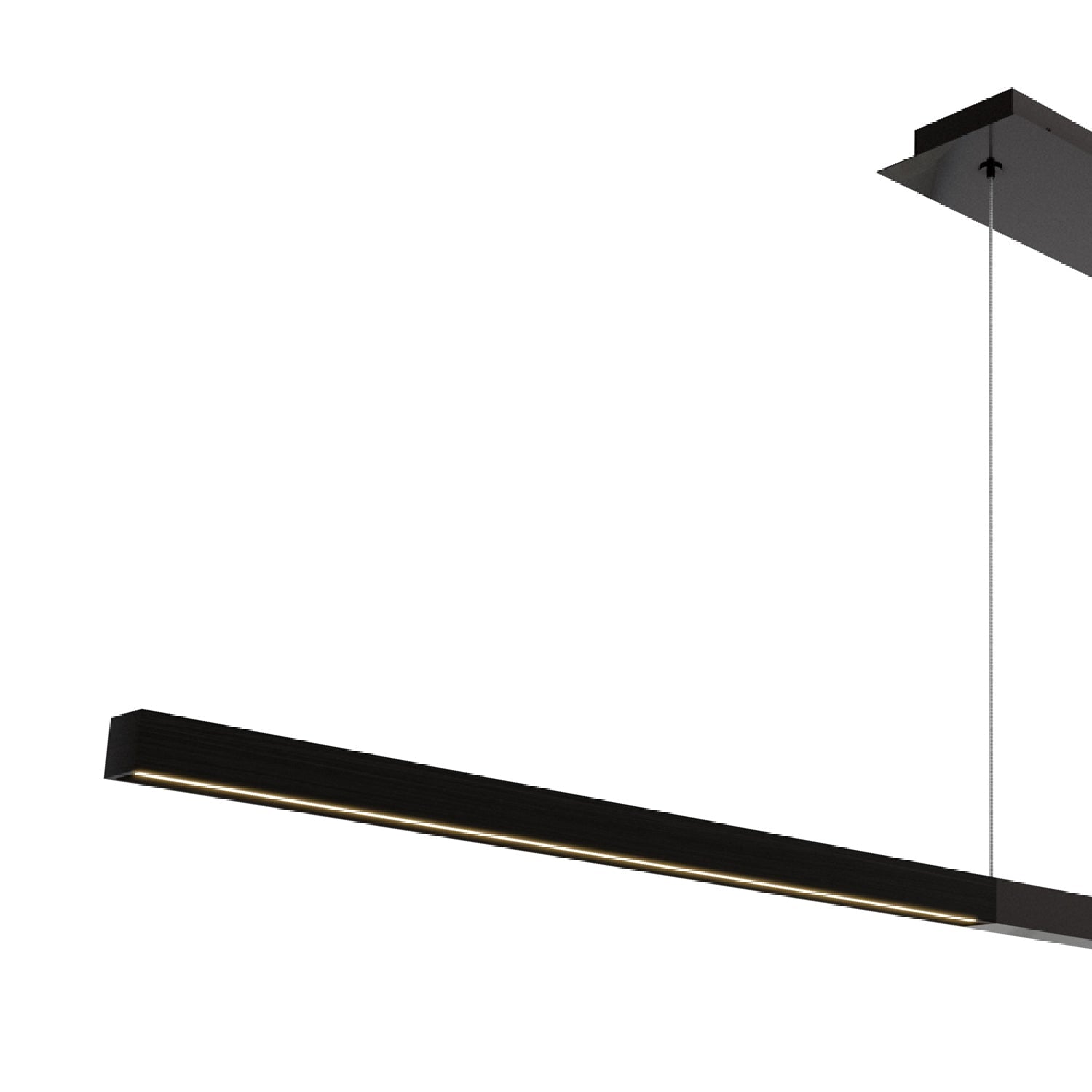 Tie Stix Center Feed Antique Bronze/Wood Espresso LED Linear Pendant Light in Detail.