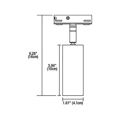 Tubo LED Track Head - line drawing.