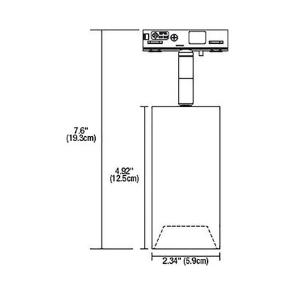 Tubo LED Track Head - line drawing.