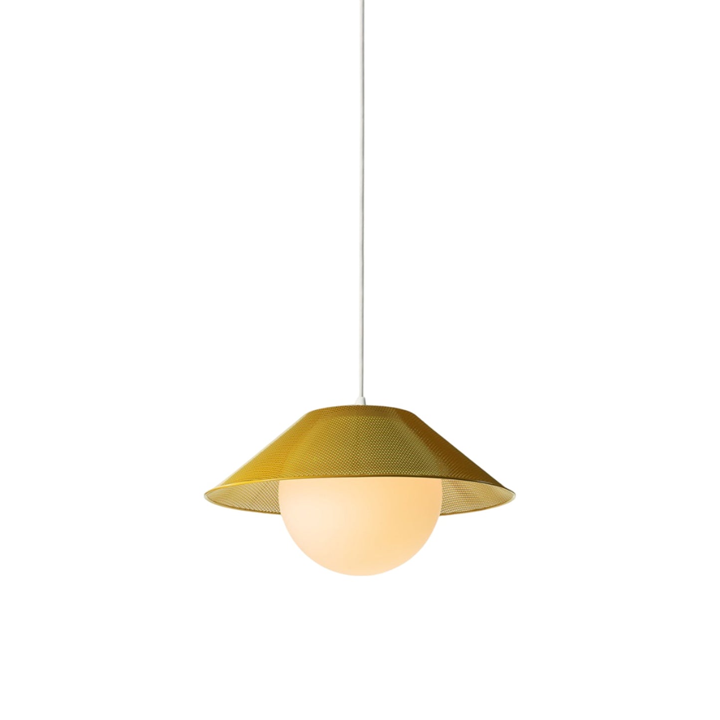 Akoya LED Pendant Light in Ochre Yellow (16-Inch).