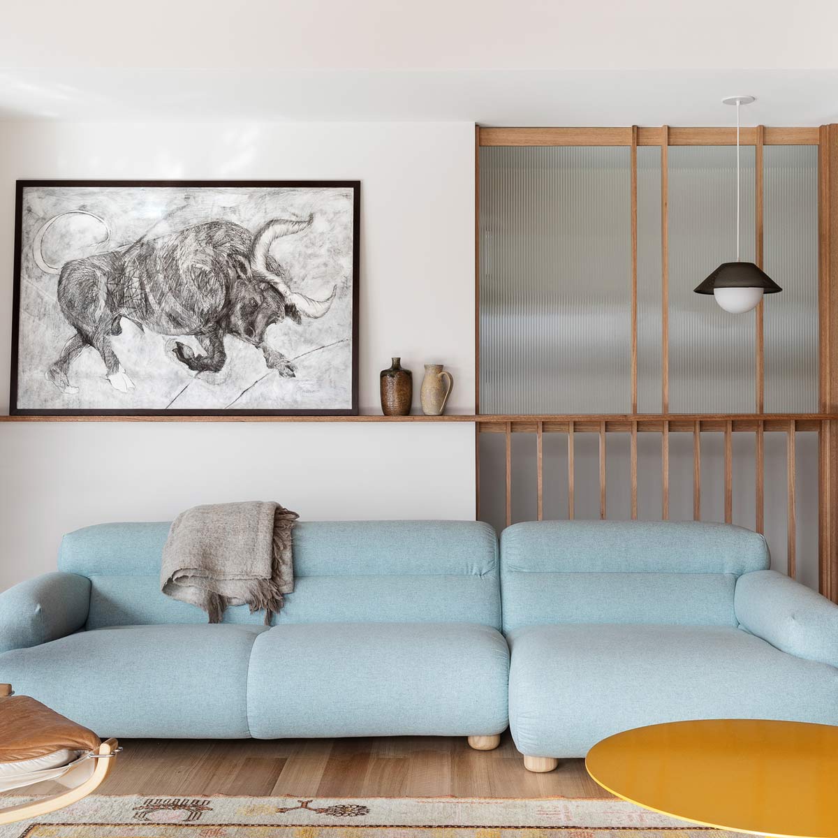 Akoya LED Pendant Light in living room.