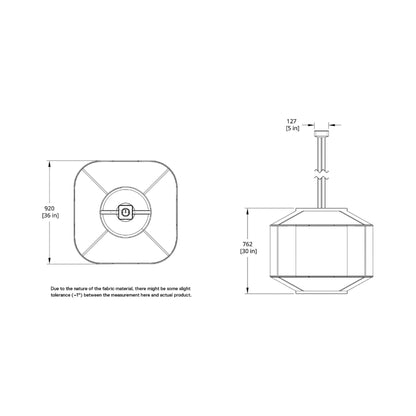 AllSew LED Pendant Light - line drawing.