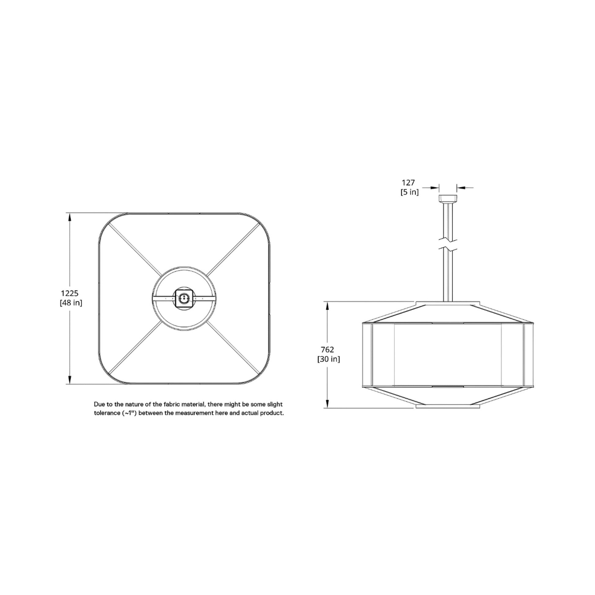AllSew LED Pendant Light - line drawing.