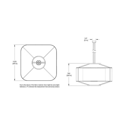 AllSew LED Pendant Light - line drawing.