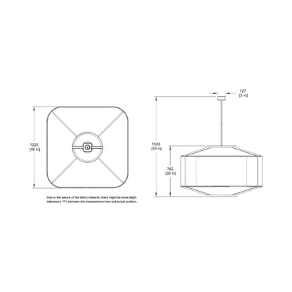 AllSew LED Pendant Light - line drawing.