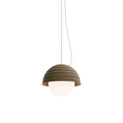 Bon LED Pendant Light in Olive Green Felt (Small).