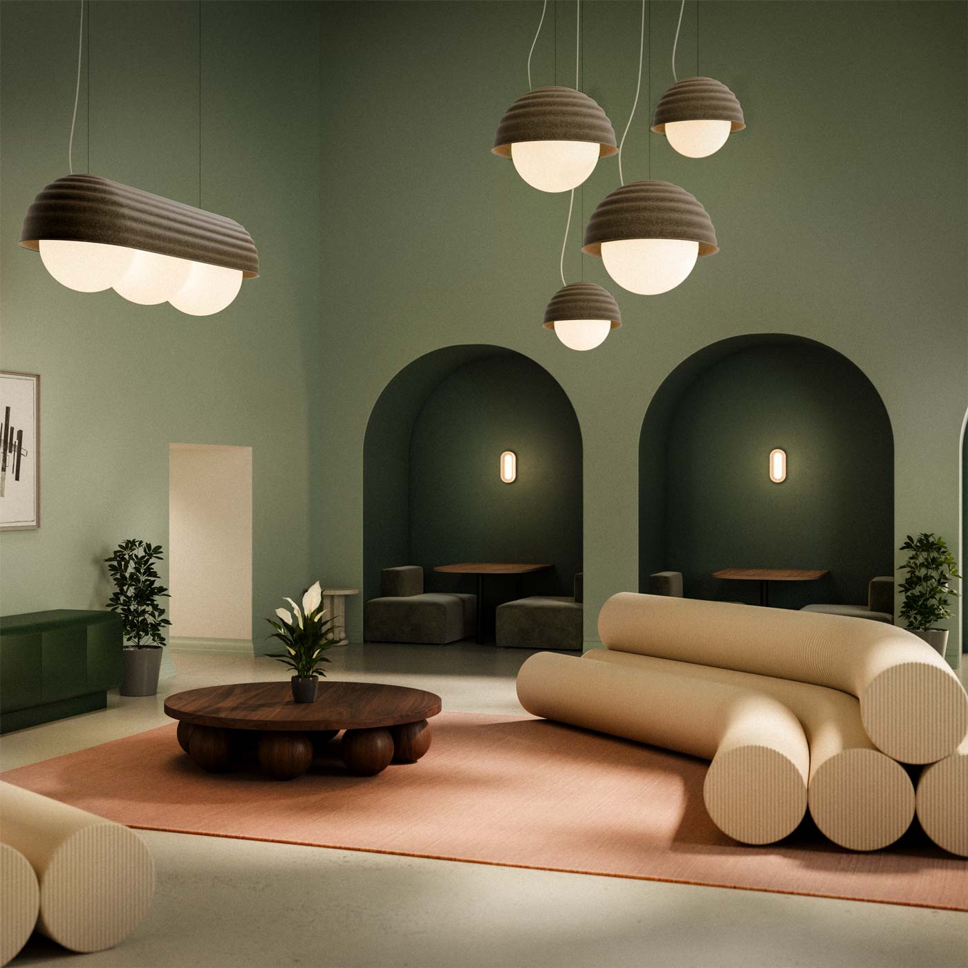 Bon LED Pendant Light in living room.