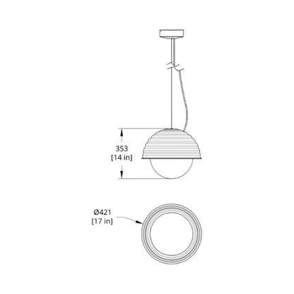 Bon LED Pendant Light - line drawing.