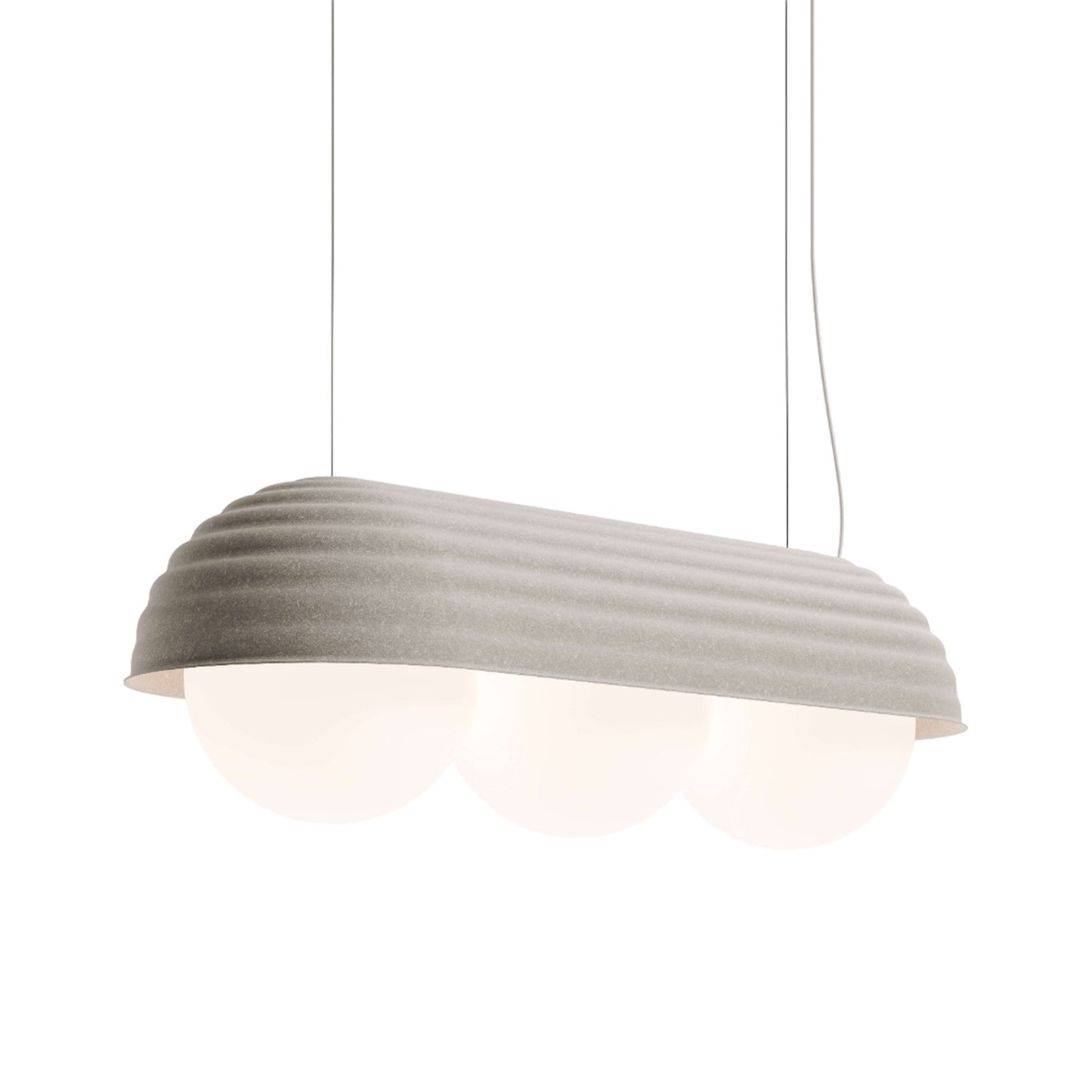 Bon Linear LED Pendant Light in Sand Felt/White.