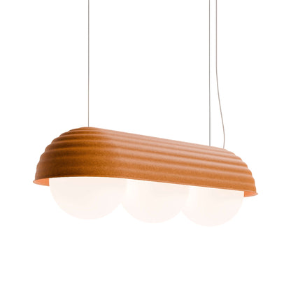 Bon Linear LED Pendant Light in Umber Felt/White.