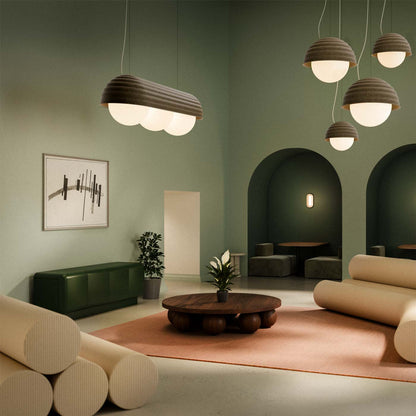 Bon Linear LED Pendant Light in living room.