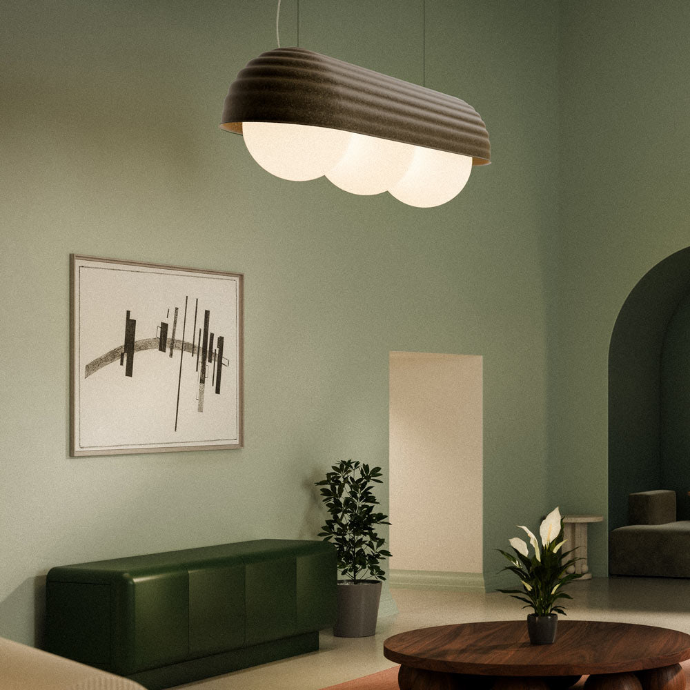 Bon Linear LED Pendant Light in living room.
