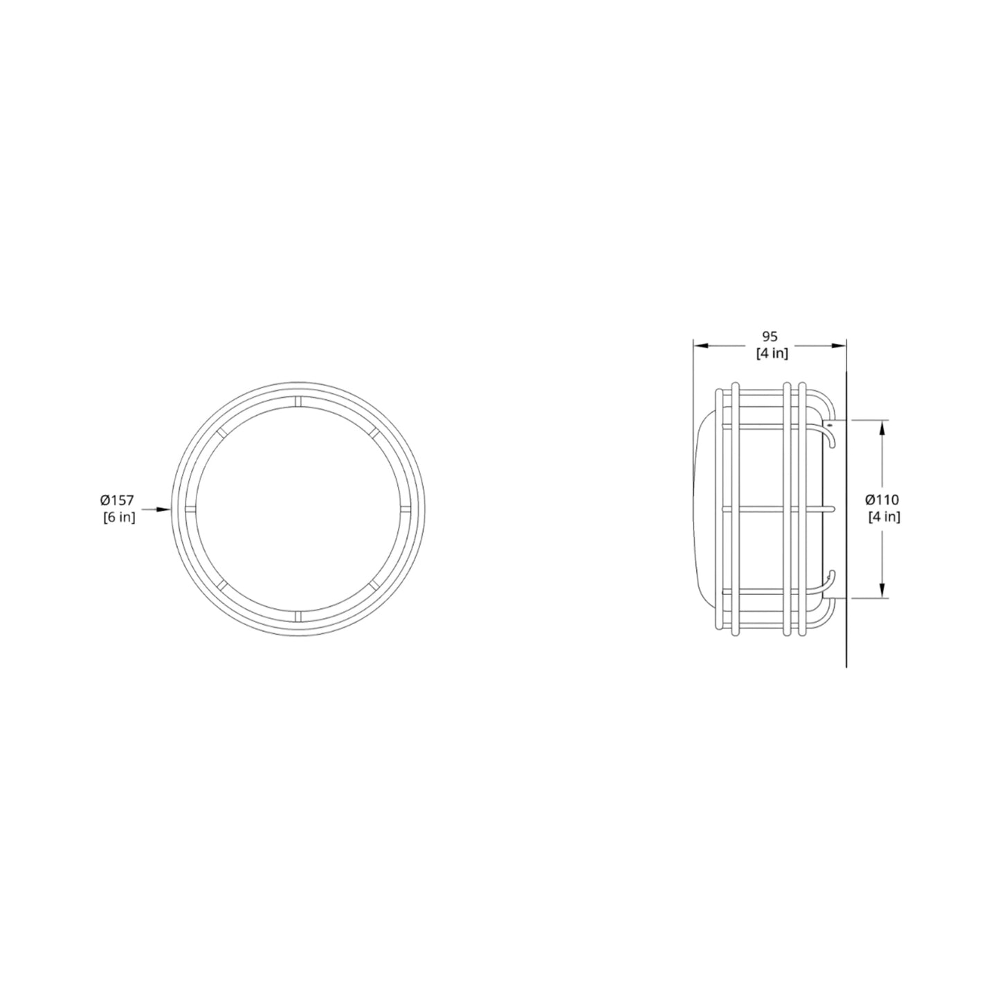 Cape LED Flush Mount Ceiling Light - line drawing.