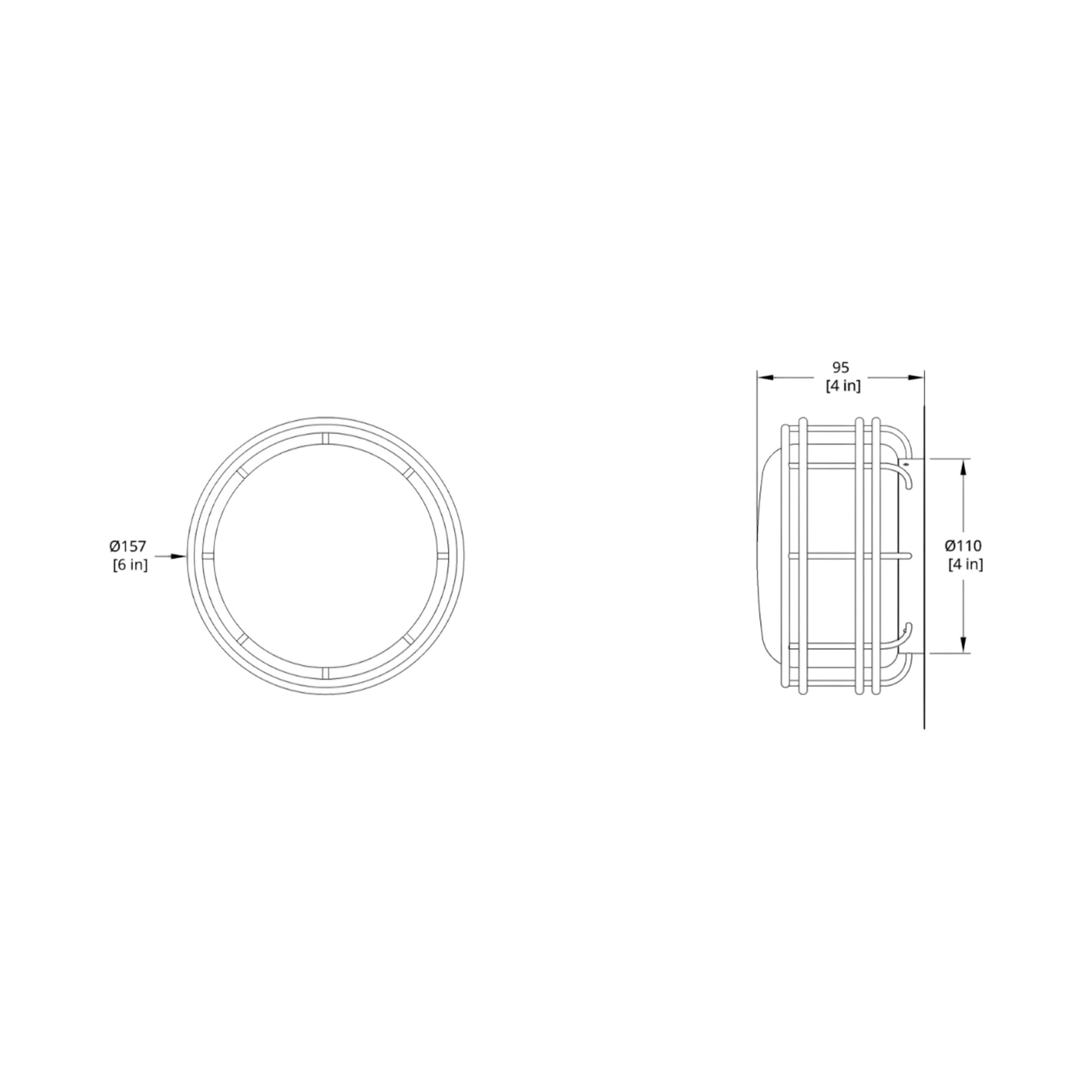 Cape LED Flush Mount Ceiling Light - line drawing.