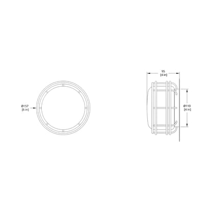 Cape LED Flush Mount Ceiling Light - line drawing.