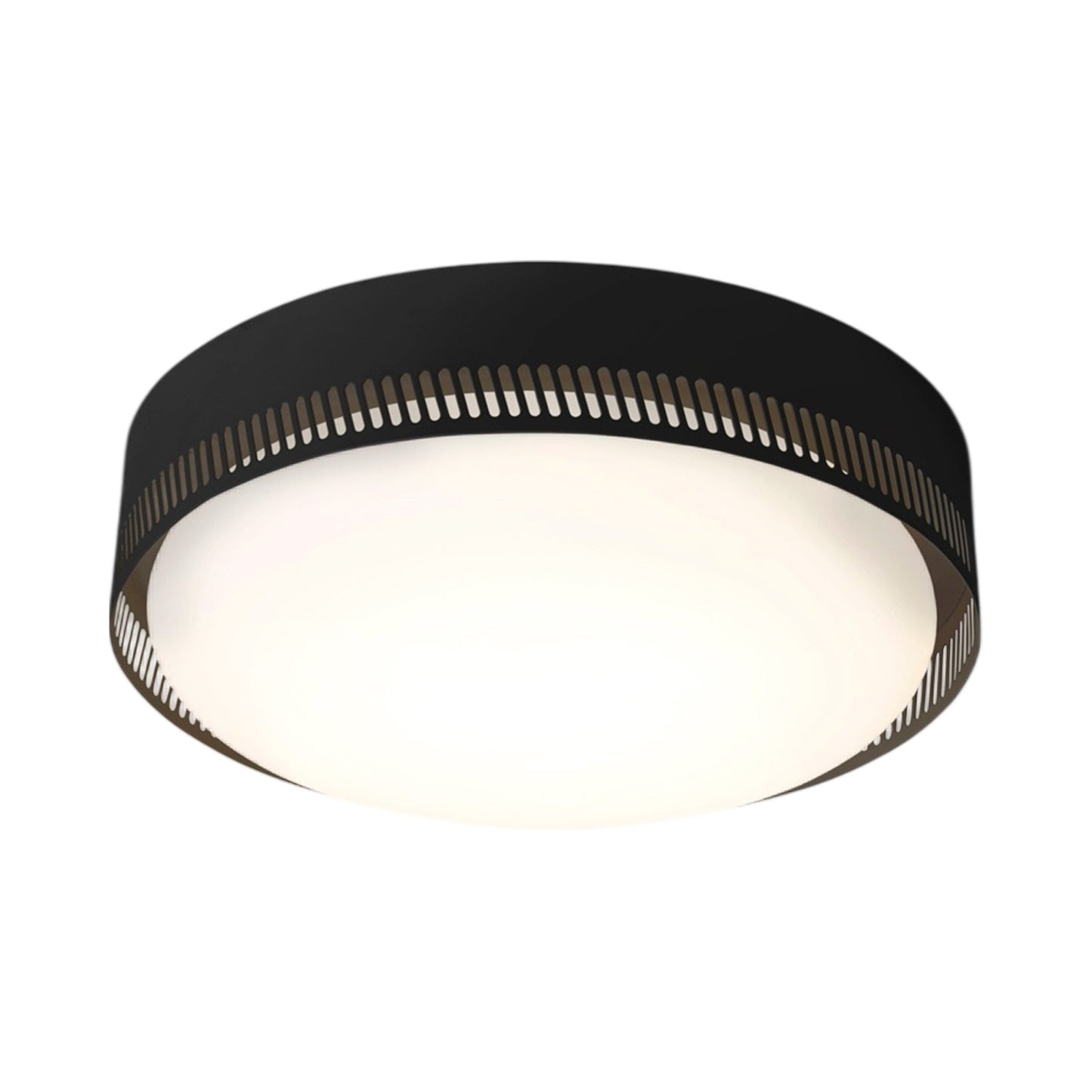 Centro LED Flush Mount Ceiling Light in Matte Black.