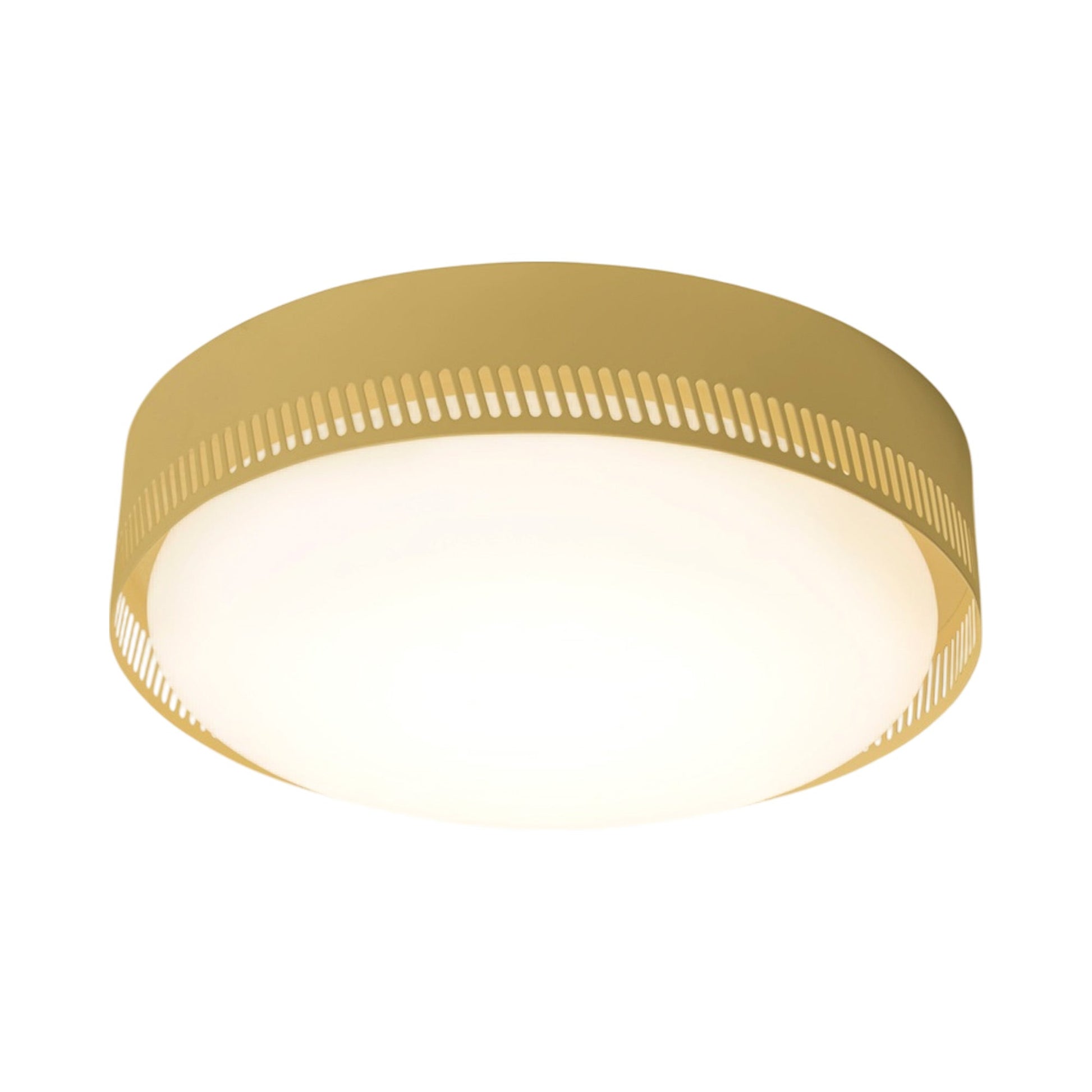 Centro LED Flush Mount Ceiling Light in Ochre Yellow.