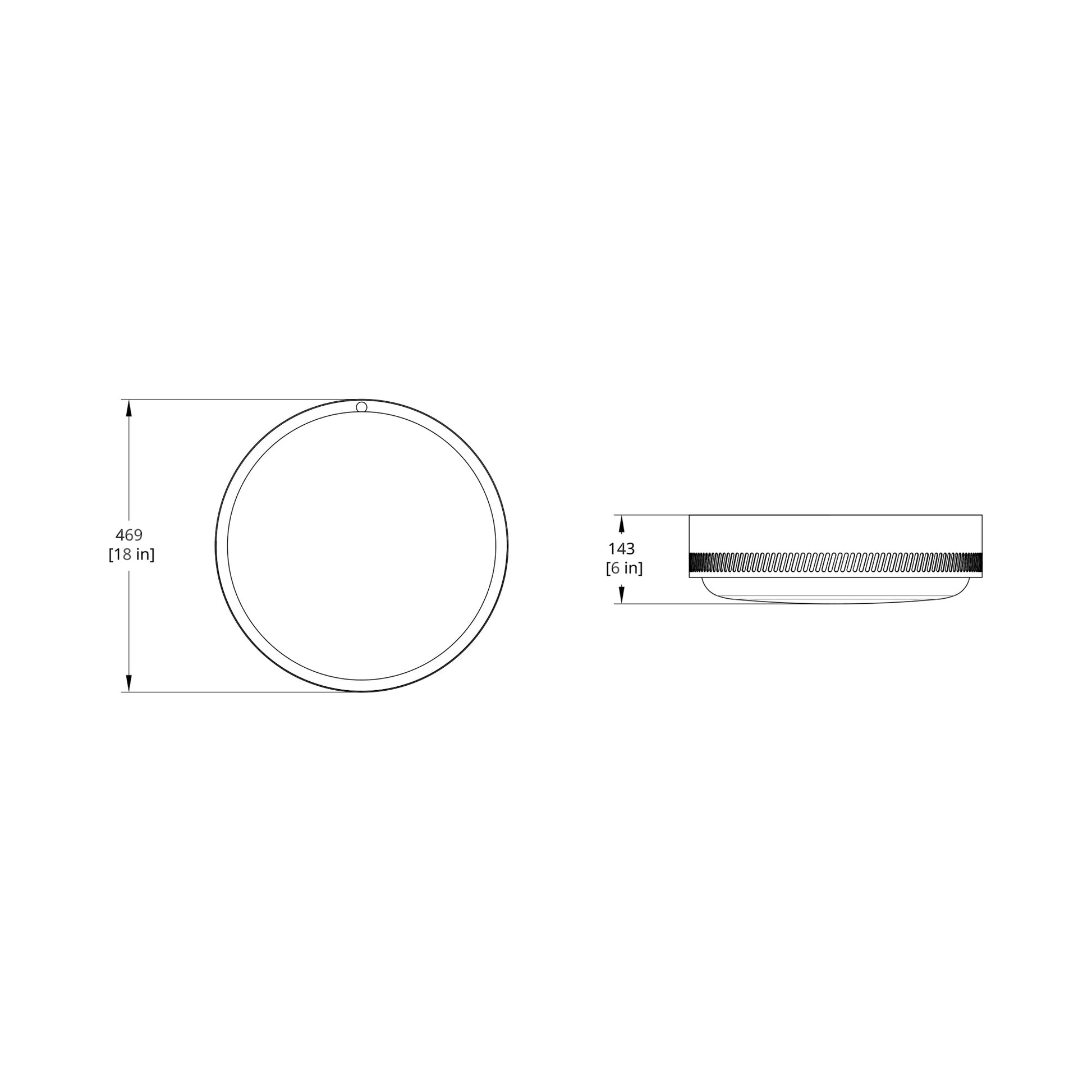 Centro LED Flush Mount Ceiling Light - line drawing.