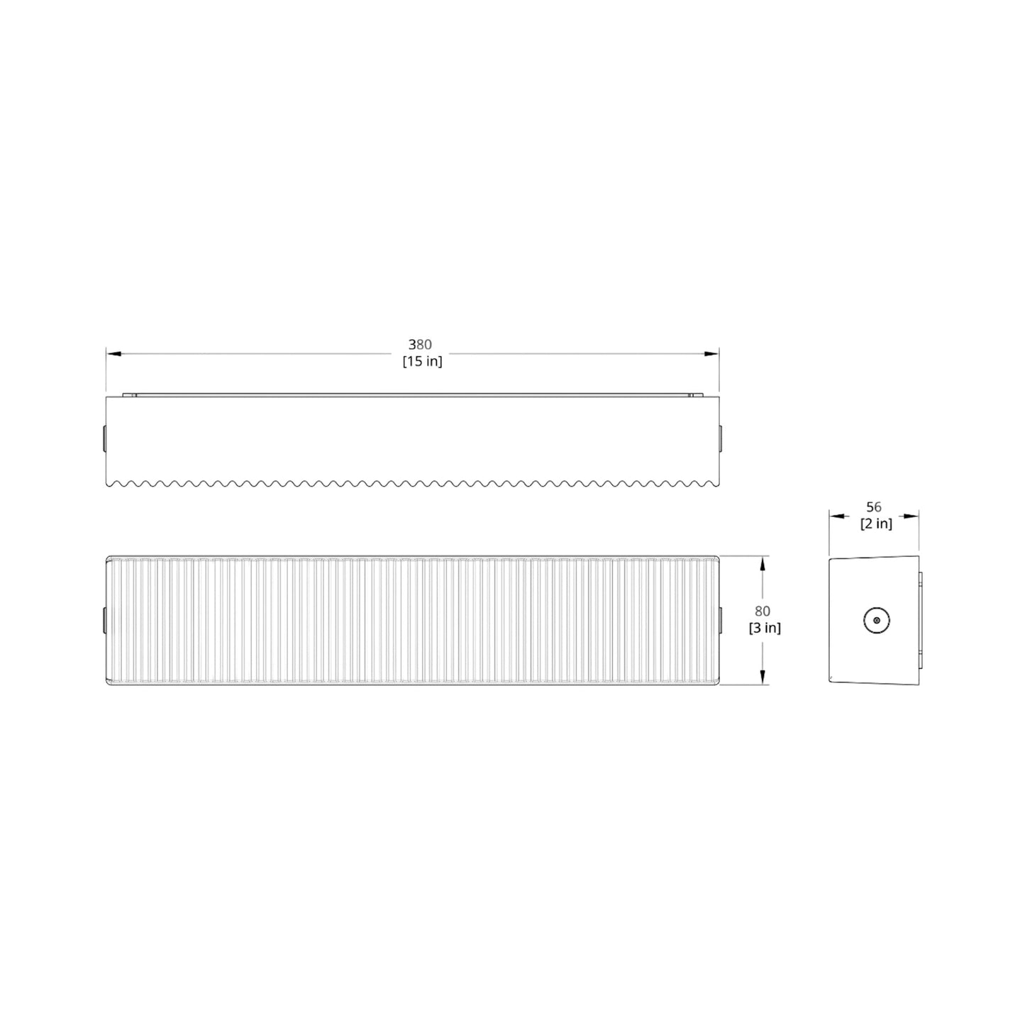 Chip LED Wall Light - line drawing.