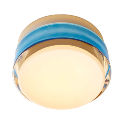 Copia LED Flush Mount Ceiling Light in Midnight/Natural Anodized.