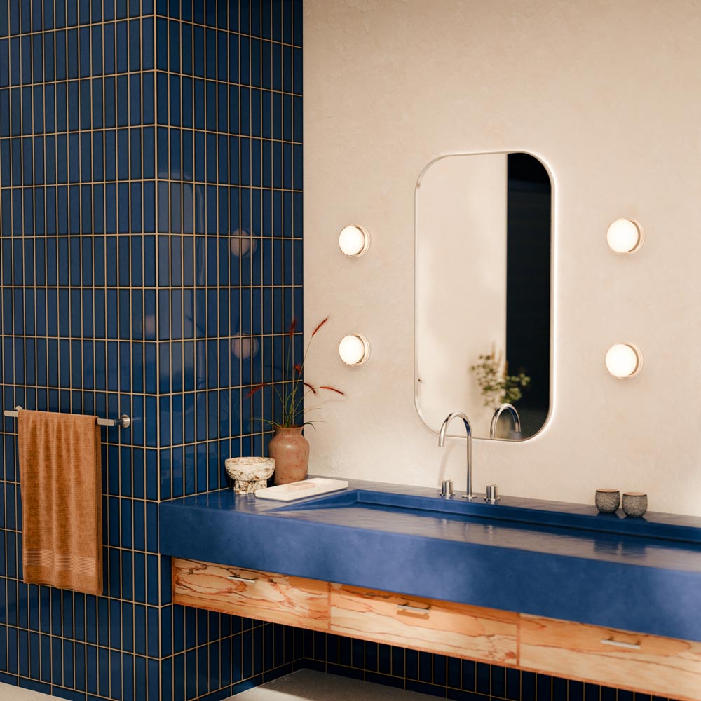 Copia LED Wall Light in bathroom.