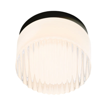 Crisp LED Flush Mount Ceiling Light in White Interior/Black Anodized.