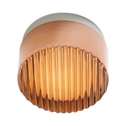 Crisp LED Flush Mount Ceiling Light in Copper Exterior/Natural Anodized.