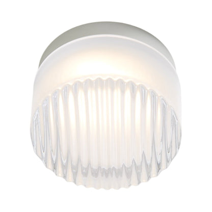 Crisp LED Flush Mount Ceiling Light in Frosted/Natural Anodized.
