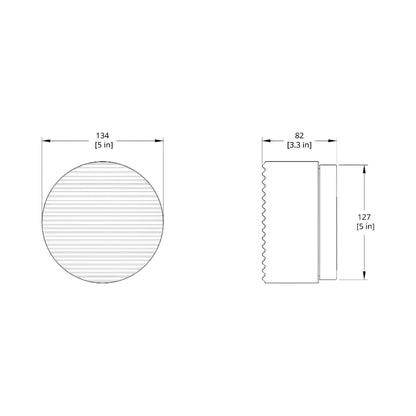 Crisp LED Flush Mount Ceiling Light - line drawing.