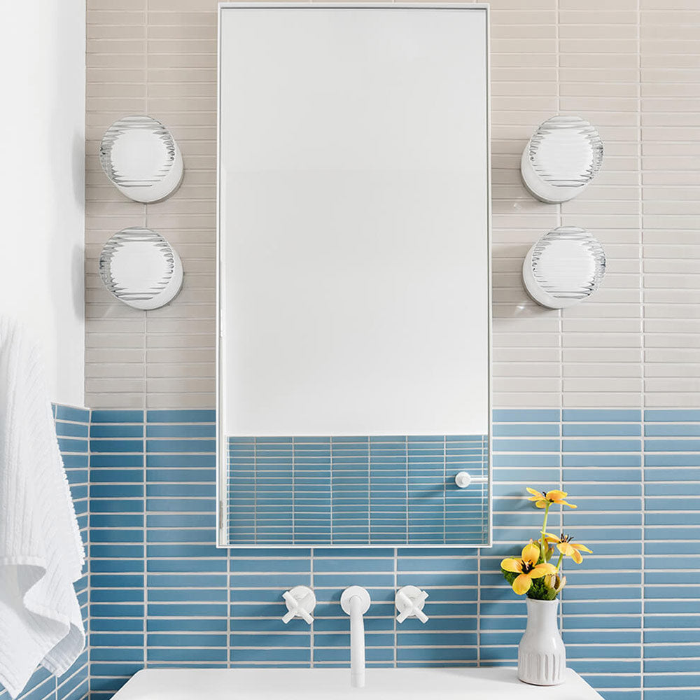 Crisp LED Wall Light in bathroom.