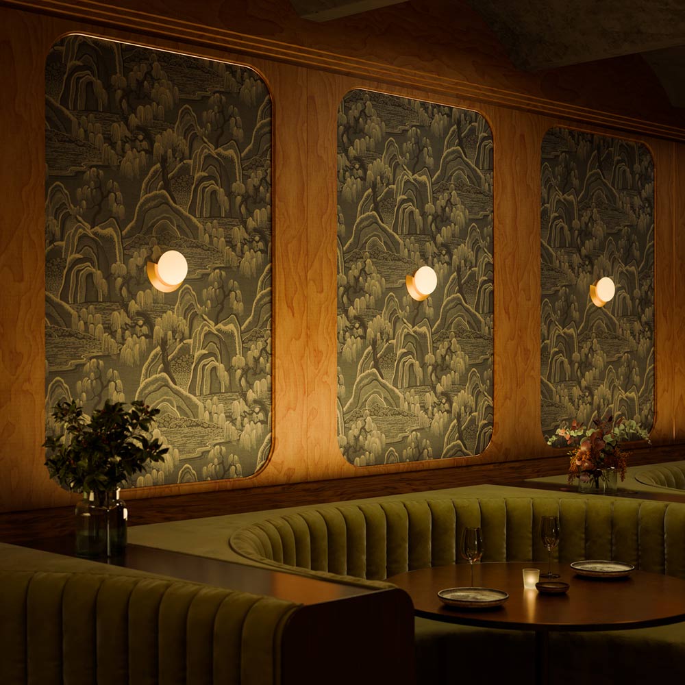 Cuff LED Wall Light in restaurant.