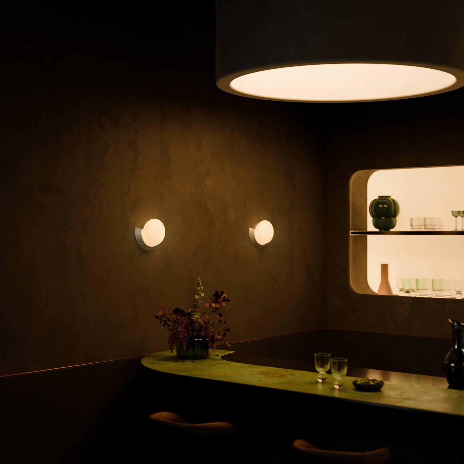 Cuff LED Wall Light in restaurant.