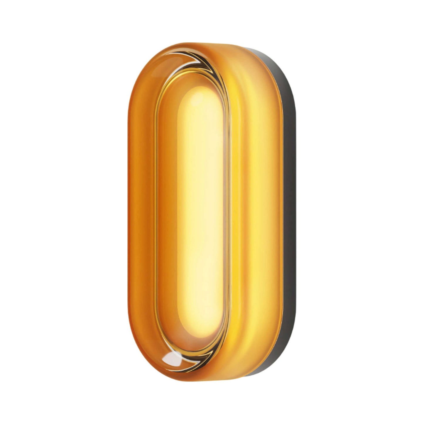 Dimple Dash LED Wall Light in Amber/Smooth Black.