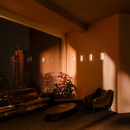 Dimple Dash LED Wall Light in living room.