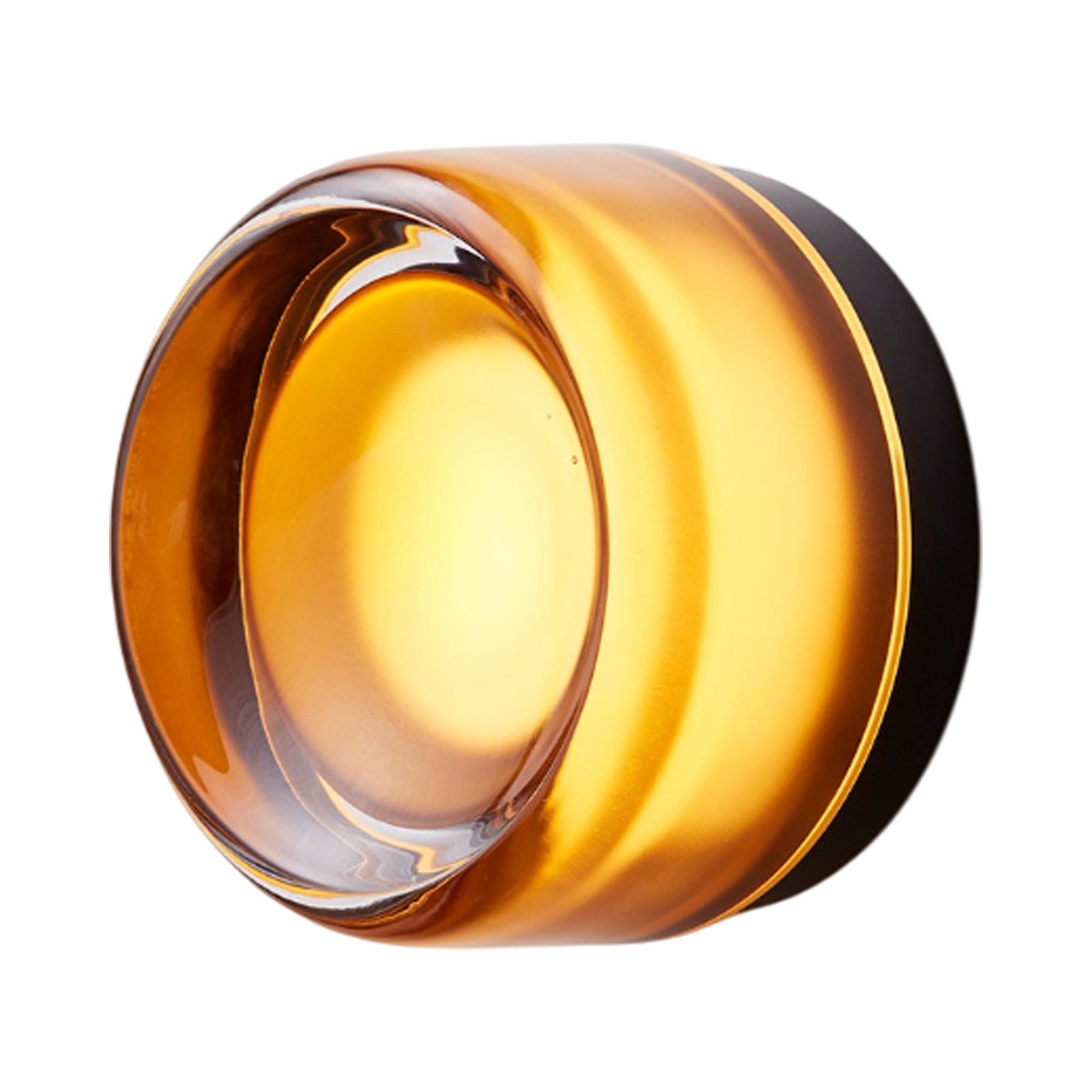 Dimple LED Wall Light in Amber/Black Anodized.