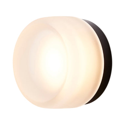Dimple LED Wall Light in Frosted/Black Anodized.