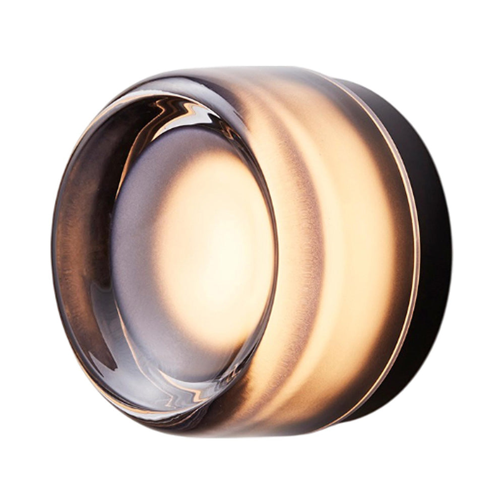 Dimple LED Wall Light in Smoked/Black Anodized.