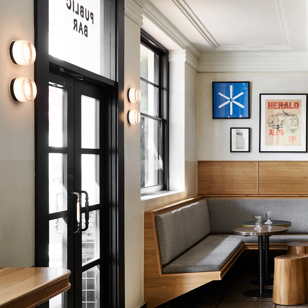 Dimple LED Wall Light in restaurant.