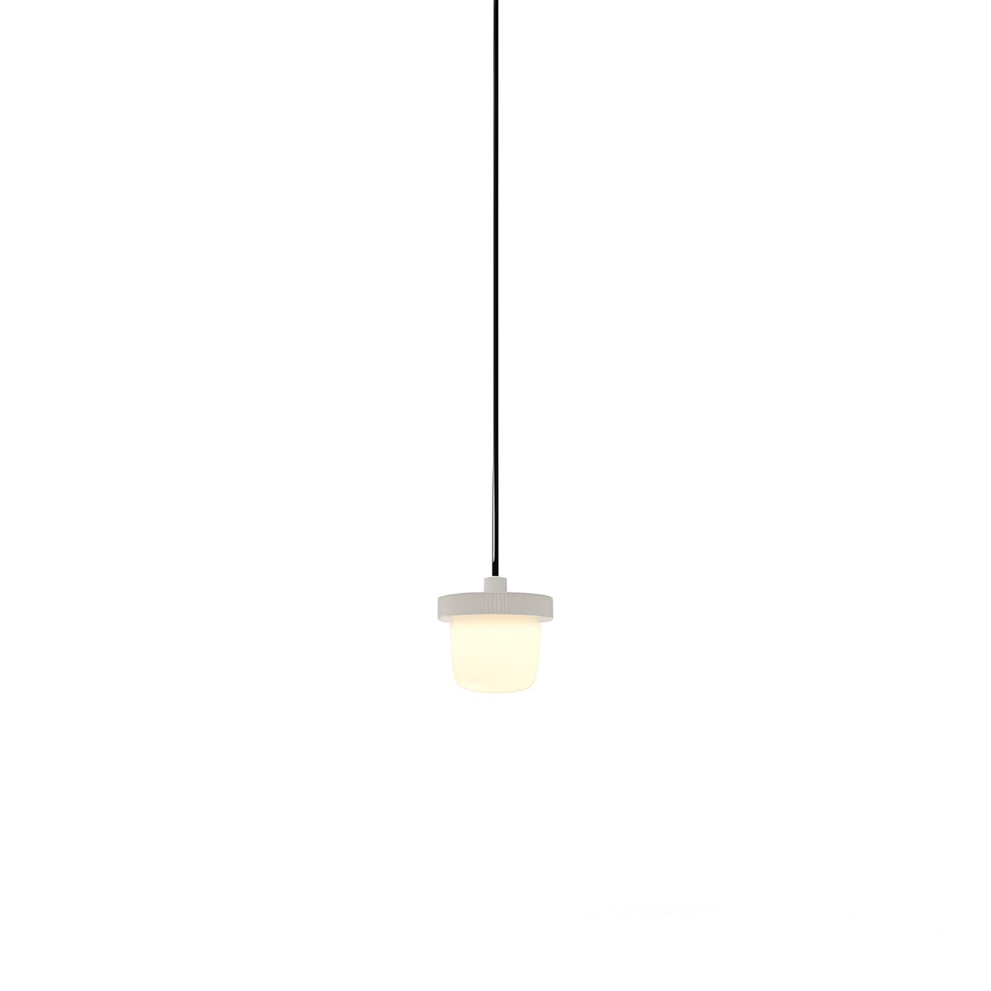 Hoist LED Pendant Light in Cream White (Small).