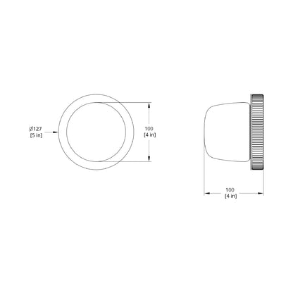 Hoist LED Wall Light - line drawing.