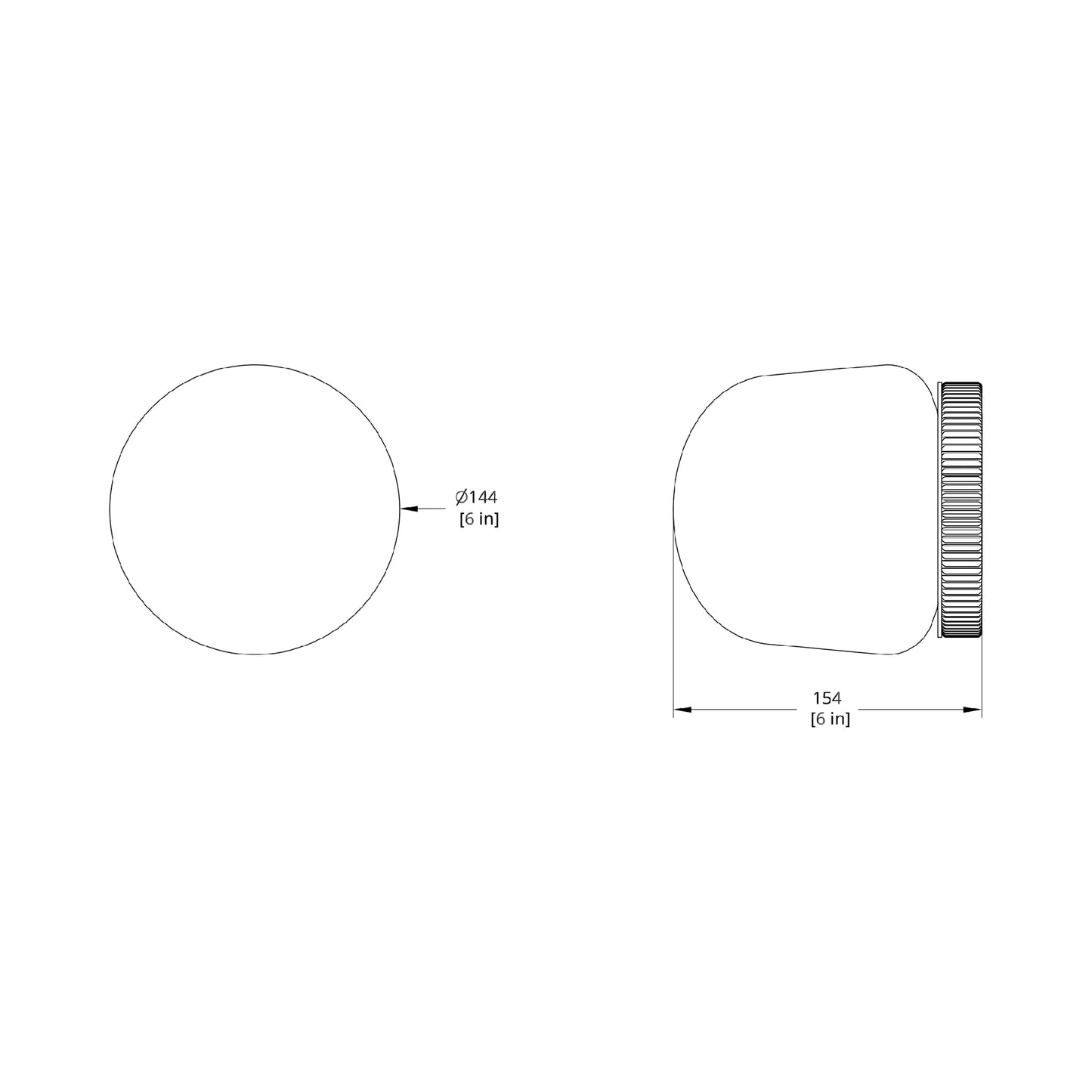 Hoist LED Wall Light - line drawing.