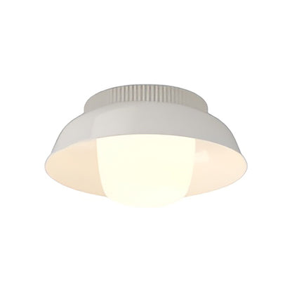 Hoist Shade LED Flush Mount Ceiling Light in Cream White (Small).