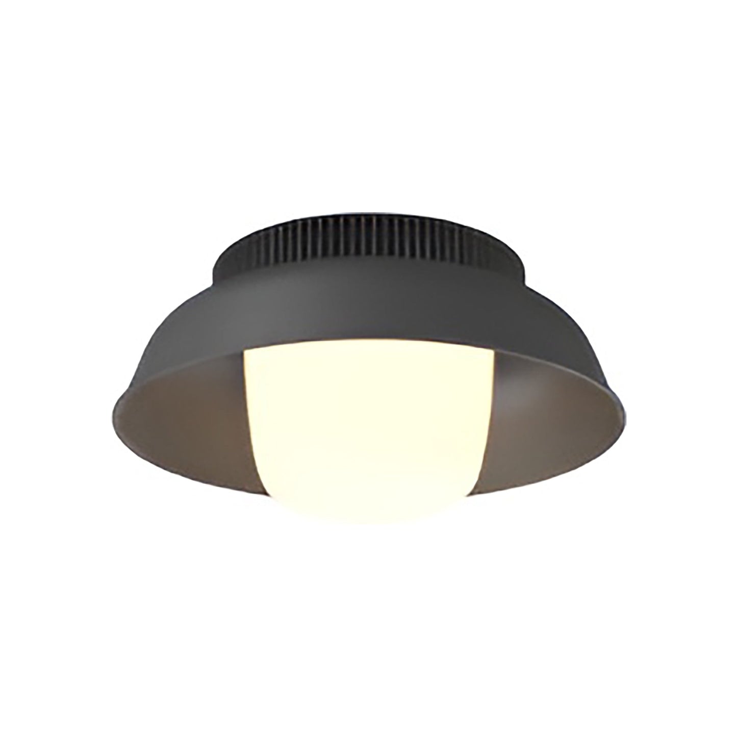 Hoist Shade LED Flush Mount Ceiling Light in Matte Black (Small).