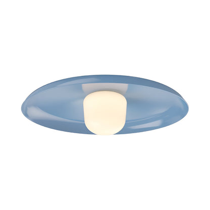 Hoist Shade LED Flush Mount Ceiling Light in Blue Gloss (Large).
