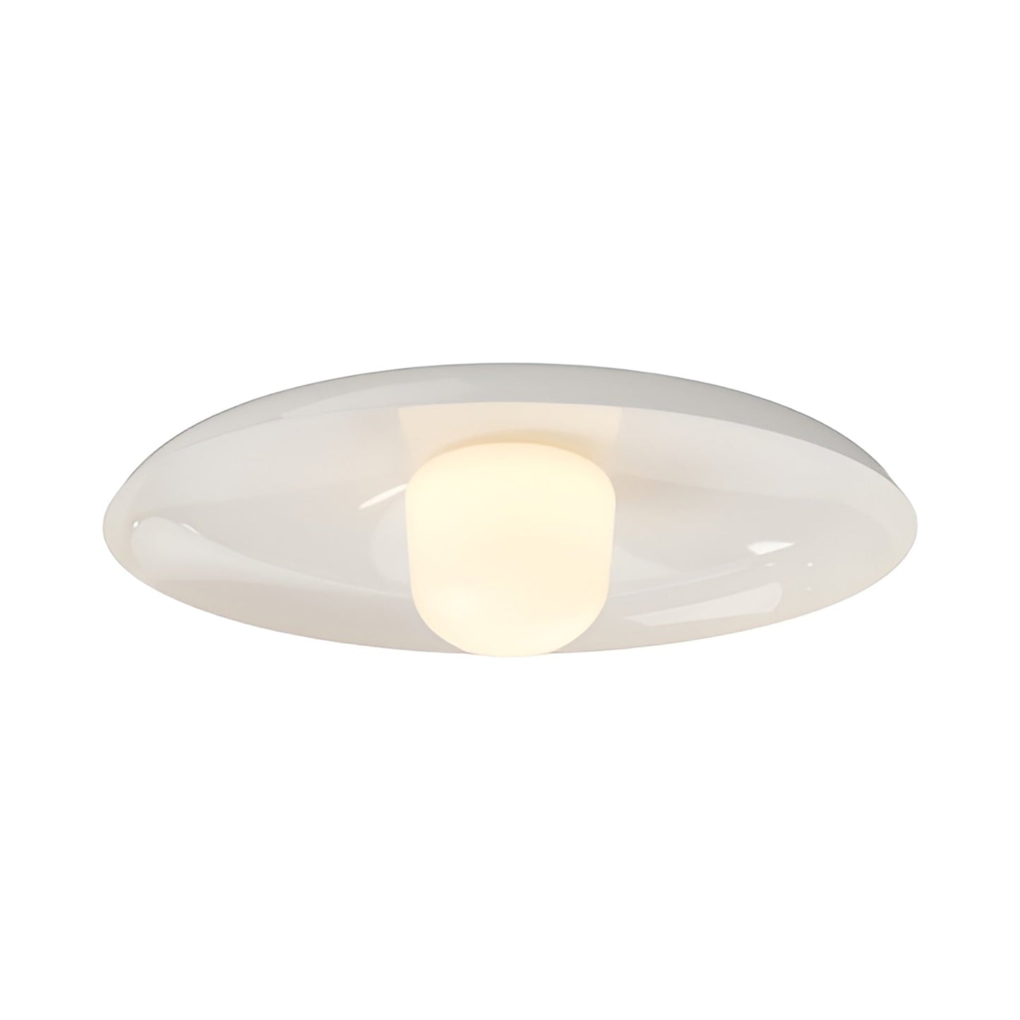 Hoist Shade LED Flush Mount Ceiling Light in Cream White (Large).