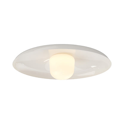 Hoist Shade LED Flush Mount Ceiling Light in Cream White (Large).