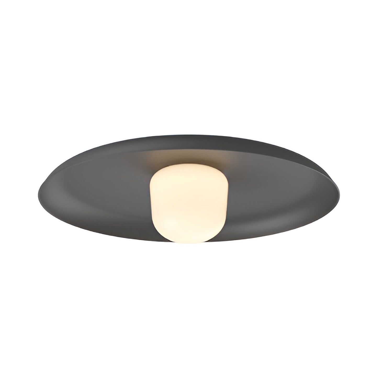 Hoist Shade LED Flush Mount Ceiling Light in Matte Black (Large).
