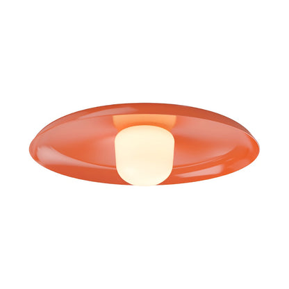 Hoist Shade LED Flush Mount Ceiling Light in Vermilion (Large).