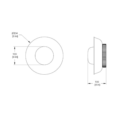 Hoist Shade LED Flush Mount Ceiling Light - line drawing.